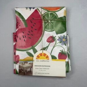 C&C California Fruit Print Round Tablecloth 70 Inch Indoor Outdoor Wipe Clean